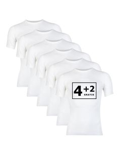 Beeren Heren T-shirt K.M. Young (zachte micro stof) 6Pack Wit
