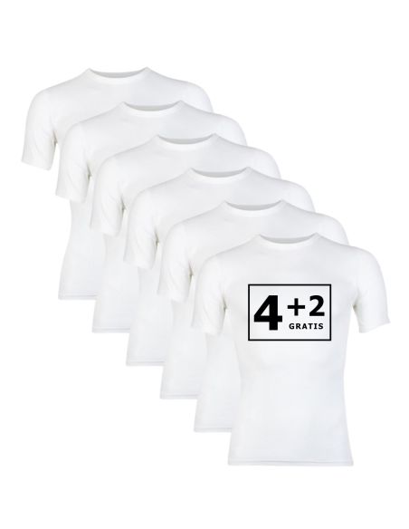 Beeren Heren T-shirt K.M. Young (zachte micro stof) 6Pack Wit