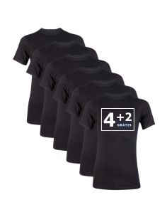 Beeren Heren T-shirt K.M. Young (zachte micro stof) 6Pack Zwart