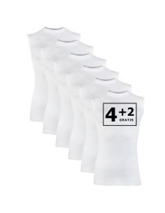 Beeren Heren mouwloos shirt M3000 6Pack Wit