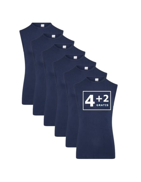 Beeren Heren mouwloos shirt M3000 6Pack Navy