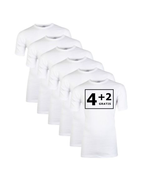 Beeren Heren hemd K.M. M3400 6Pack Wit