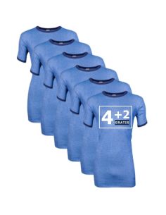 Beeren Heren hemd K.M. M2000 6Pack Blauw