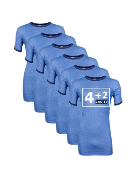 Beeren Heren hemd K.M. M2000 6Pack Blauw