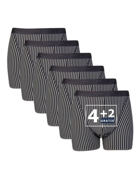 Beeren Heren boxershort B.Y. Rocky 6Pack Zwart
