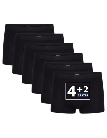 Beeren Heren boxershort Young (zachte micro stof) 6Pack Zwart