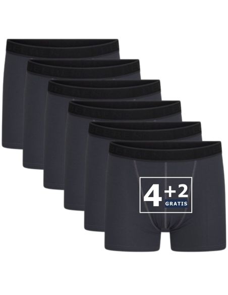 Beeren Heren Boxershort Young Sven (zachte micro stof) 6Pack Antraciet
