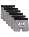 Beeren Heren boxershort Cotton Stretch Hugo 6Pack Grijs