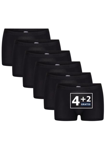 Beeren Dames boxershort Young 6Pack Zwart
