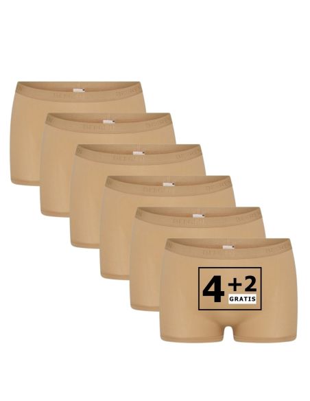 Beeren Dames boxershort Young 6Pack Beige