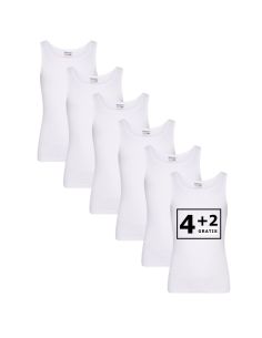 Beeren Jongens singlet Comfort Feeling 6Pack Wit