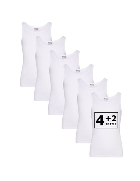 Beeren Jongens singlet Comfort Feeling 6Pack Wit