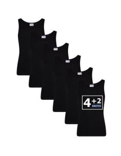 Beeren Jongens singlet Comfort Feeling 6Pack Zwart