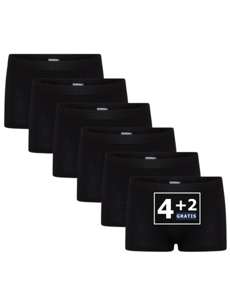 Beeren Meisjes boxershort Comfort Feeling 6Pack Zwart